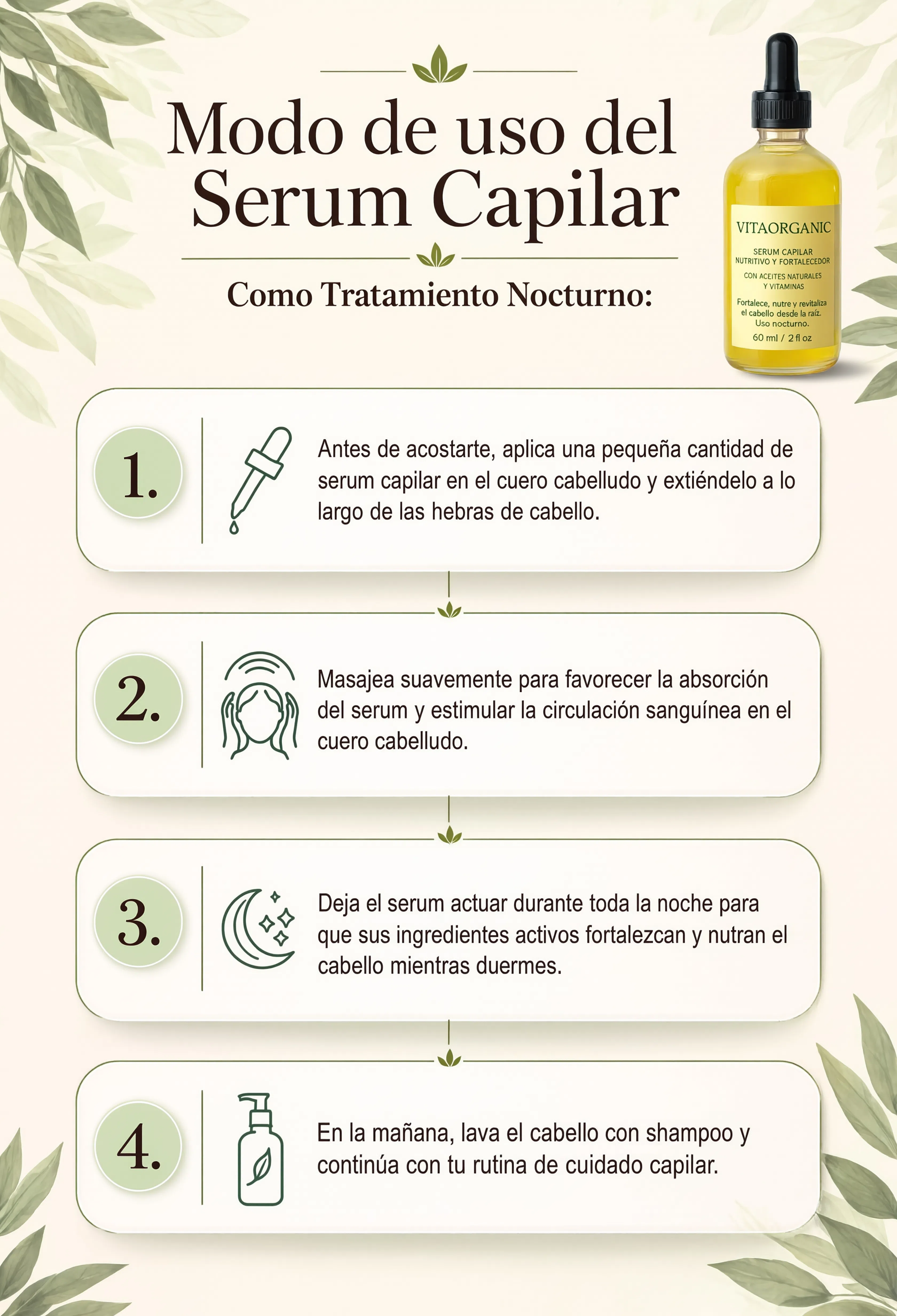 VitaOrganic Serum Capilar — Aceite Natural para el Crecimiento del Cabello